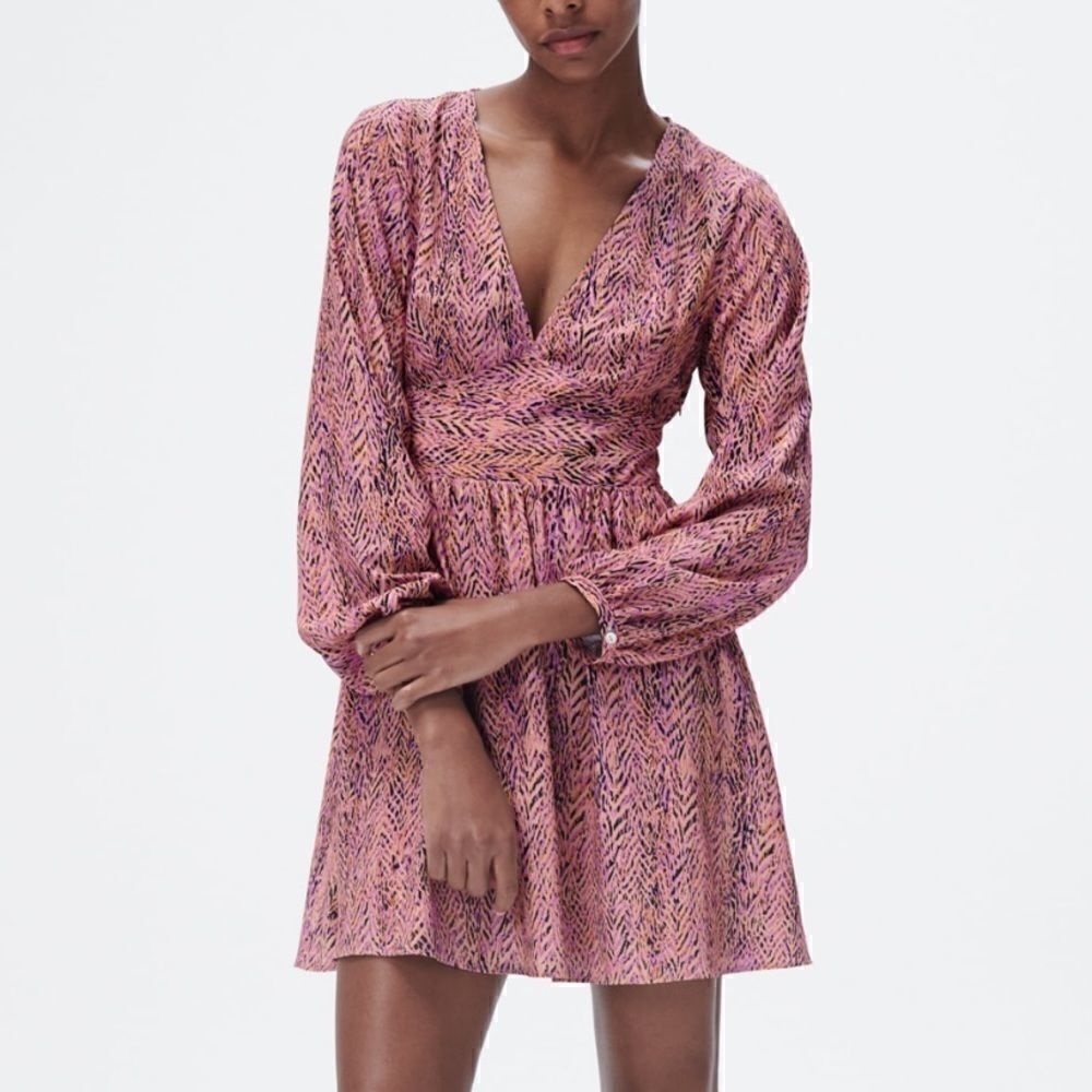 NWT Zara Printed Mini Dress - Picture 4 of 9